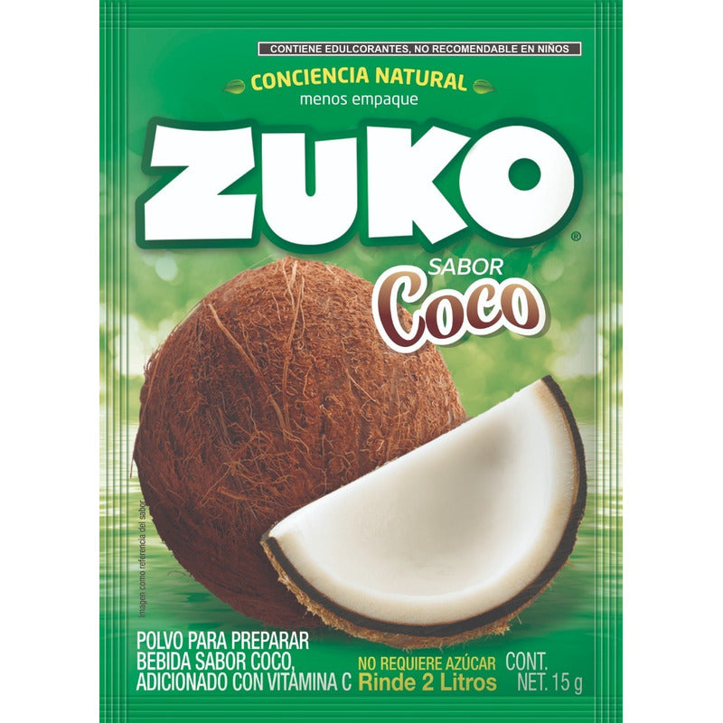 Jugo En Polvo Zuko Sabor Coco Bebida En Polvo Zuko 13 Gr