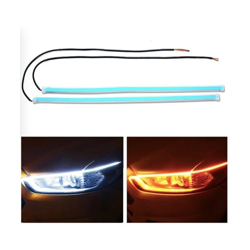 1 Par Tira Faro Audi Secuencial 60cm Jetta Vw Bmw Otros Autos Universal Drl - Eurotruck Mexico