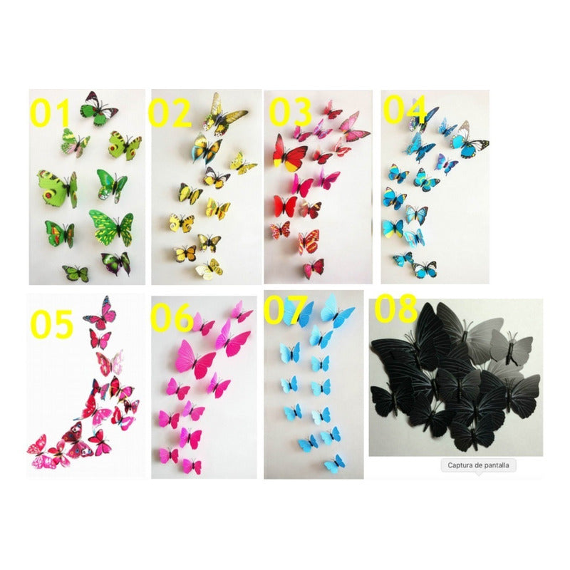 10 Paquetes De Mariposas Pared Fluorescente Varios - Eurotruck Mexico