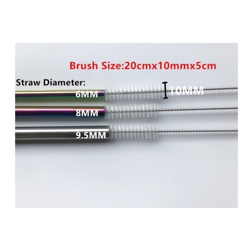 10 Cepillos 10mm 24cm Para Popote Acero Inoxidable Bambu - Eurotruck Mexico