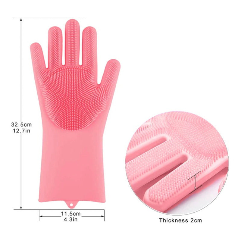 Guantes Para Lavar Trastes Cocina Silicona Limpieza 1 Par - Eurotruck Mexico