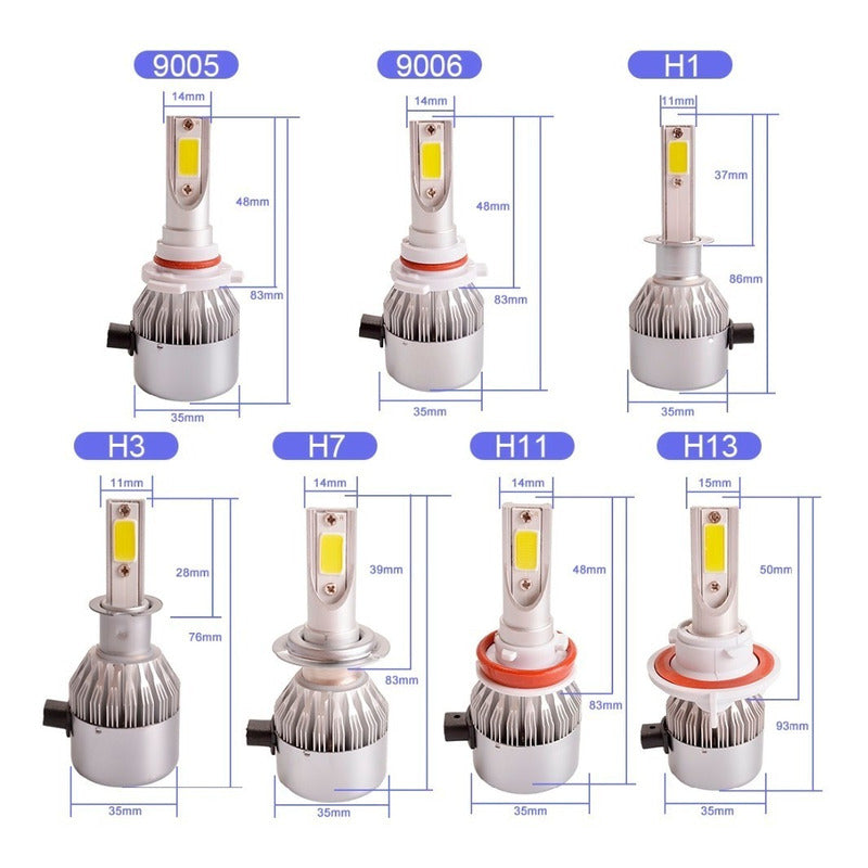 Kit Led 2 Piezas Focos Led H7 H4 9005 9006 Jetta Moto C6 Led - Eurotruck Mexico