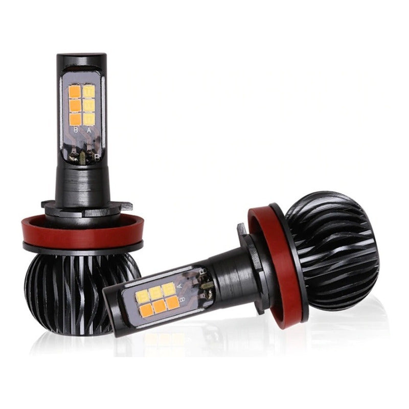 2 Focos Kit X5 Led Auto Moto 2 Colores Estrobo H4 H7  A Elegir Blanco - Eurotruck Mexico