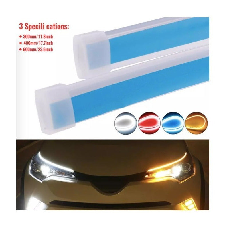 1 Par Tira Faro Audi Secuencial 60cm Jetta Vw Bmw Otros Autos Universal Drl - Eurotruck Mexico