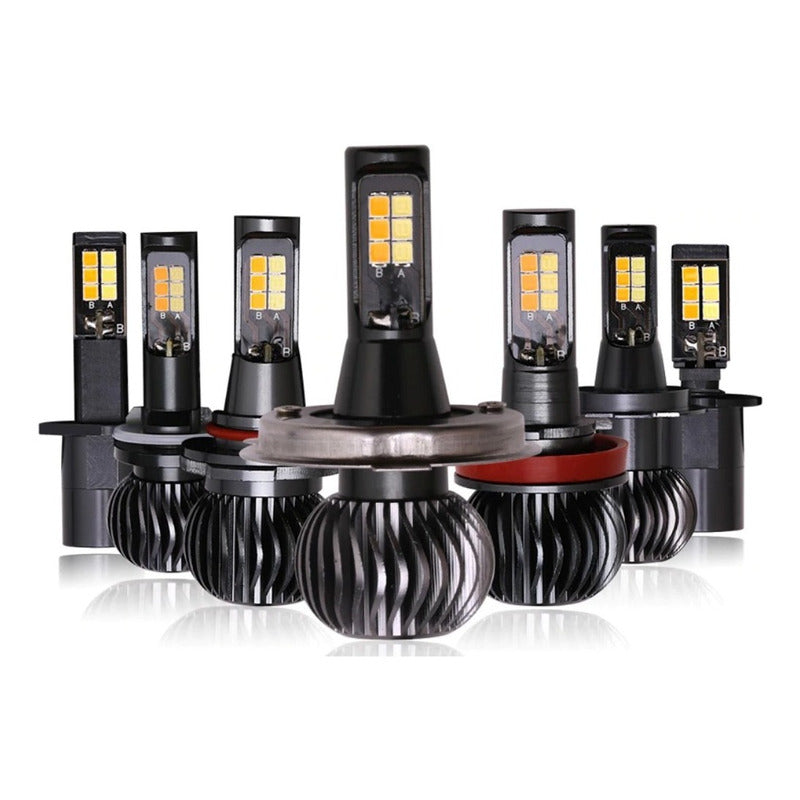 2 Focos Kit X5 Led Auto Moto 2 Colores Estrobo H4 H7  A Elegir Blanco - Eurotruck Mexico
