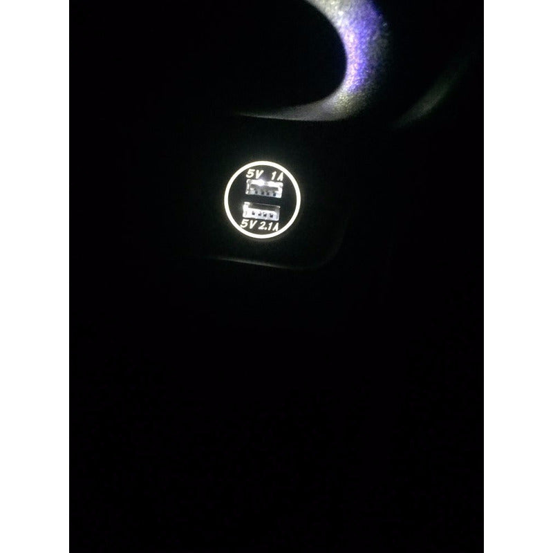 Cargador Usb Doble Led Moto Auto Celular Carga Rapida 50pz Blanco