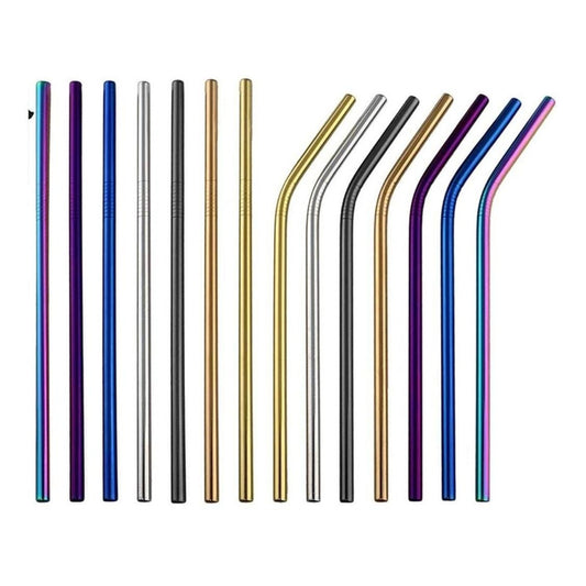 1 Popote Color Acero Inoxidable Metal Multicolor 21 O 26 Cm - Eurotruck Mexico