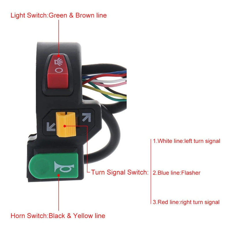 Switch Apagador 3funcion Interruptor Auxiliar Moto Barra Led - Eurotruck Mexico