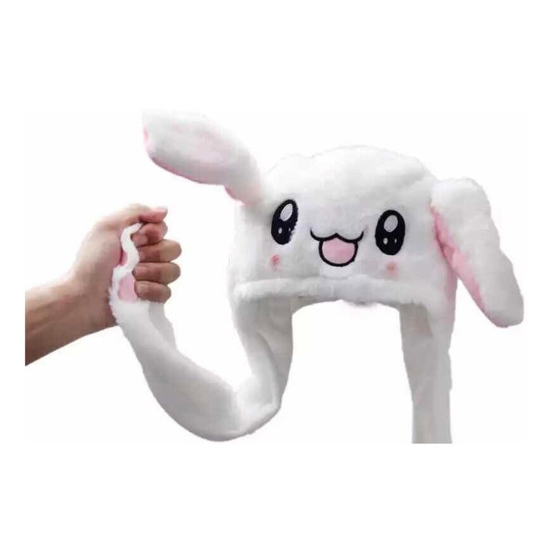Gorro Sonbrero Niñas Conejo Orejas Movibles Suave Termico Blanco-blanco Único Suave - Eurotruck Mexico
