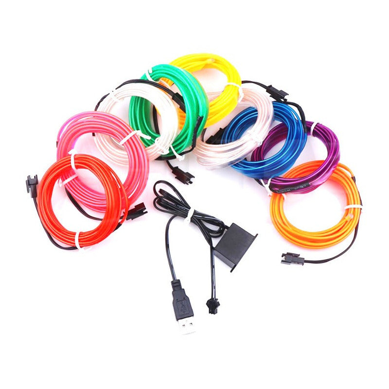 Tira Led Neon Luminoso 2*2m Cable Usb 5v Auto Jetta Vw Audi - Eurotruck Mexico