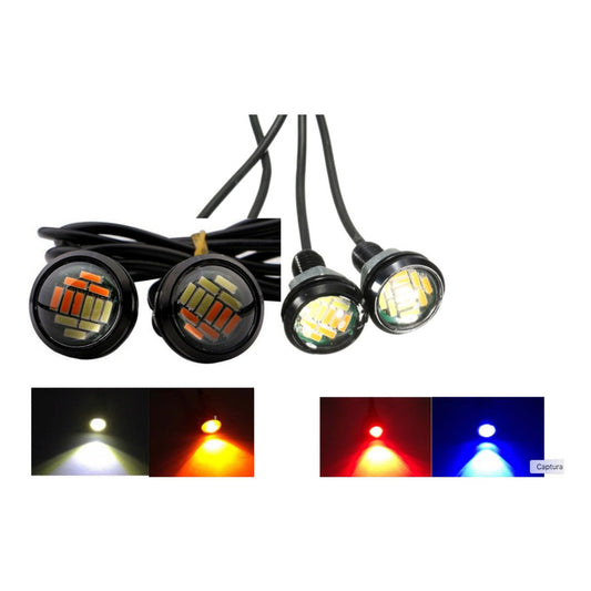 Ojo De Aguila Led Jetta Audi Bmw Faro Doble Color 12 Led 4pz - Eurotruck Mexico
