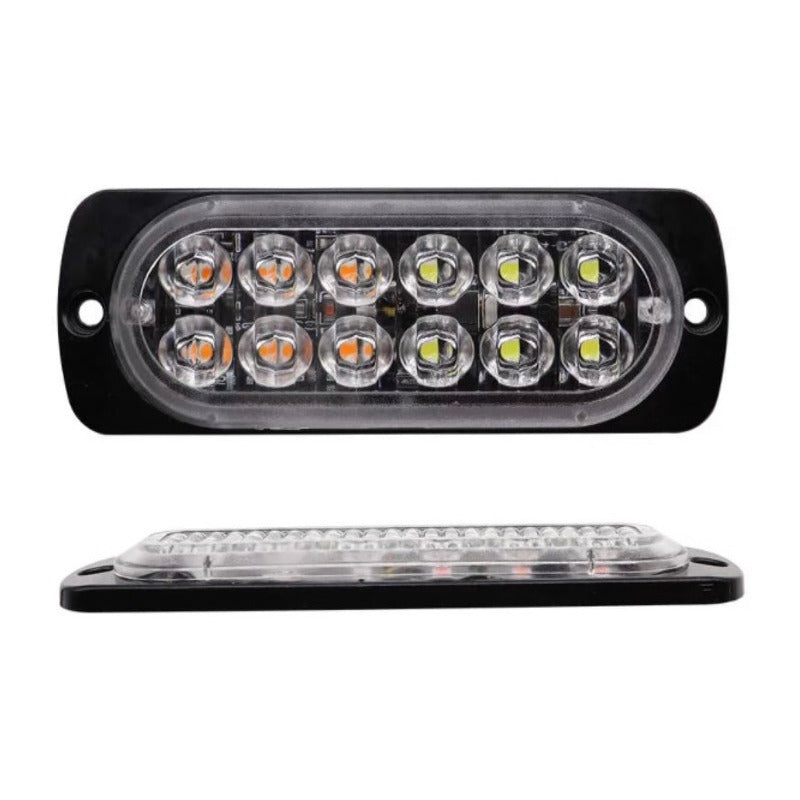 Lateral Faro 12 Led 4pz Barra Estrobo Patrulla 16 Funciones Multicolor