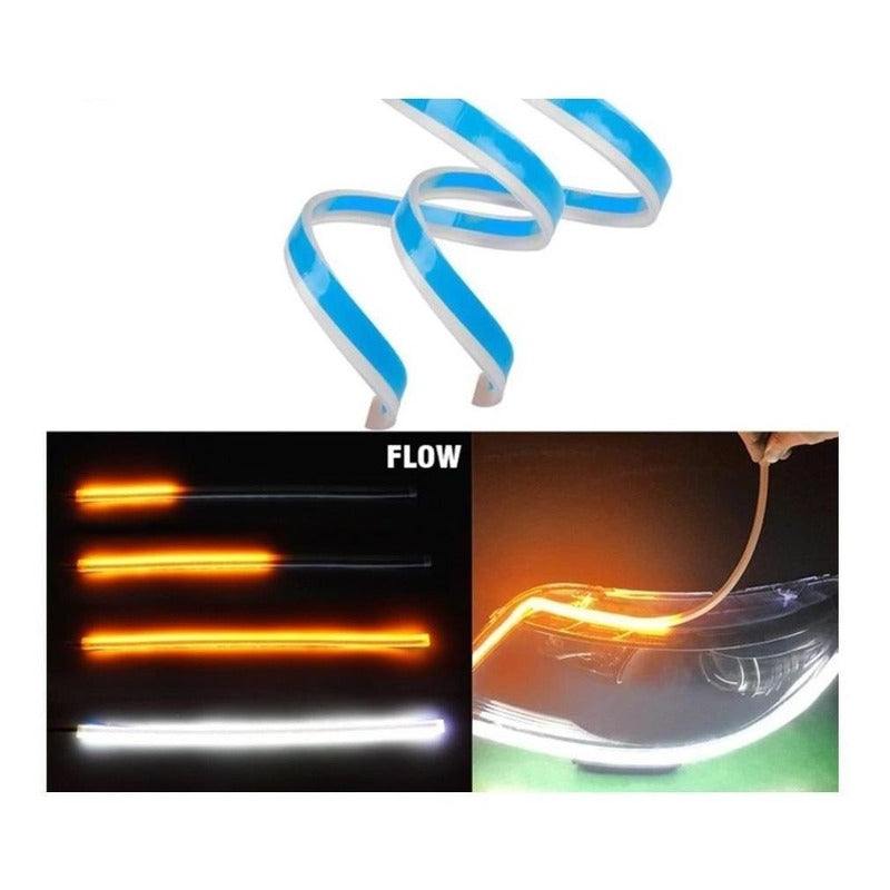 1 Par Tira Faro Audi Secuencial 60cm Jetta Vw Bmw Otros Autos Universal Drl - Eurotruck Mexico