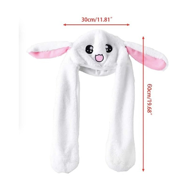 Gorro Sonbrero Niñas Conejo Orejas Movibles Suave Termico Blanco-blanco Único Suave - Eurotruck Mexico