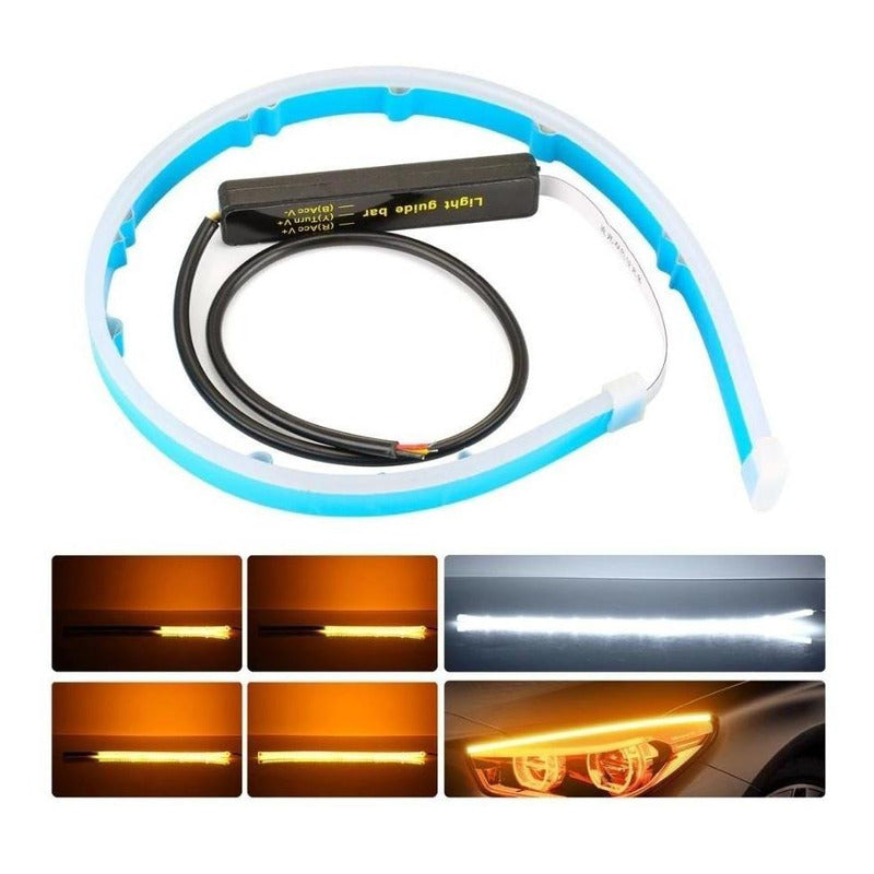 1 Par Tira Faro Audi Secuencial 60cm Jetta Vw Bmw Otros Autos Universal Drl - Eurotruck Mexico