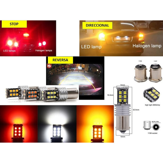 4 Pares Focos Led 1156 1157 Reversa Stop Direccional Cuartos - Eurotruck Mexico