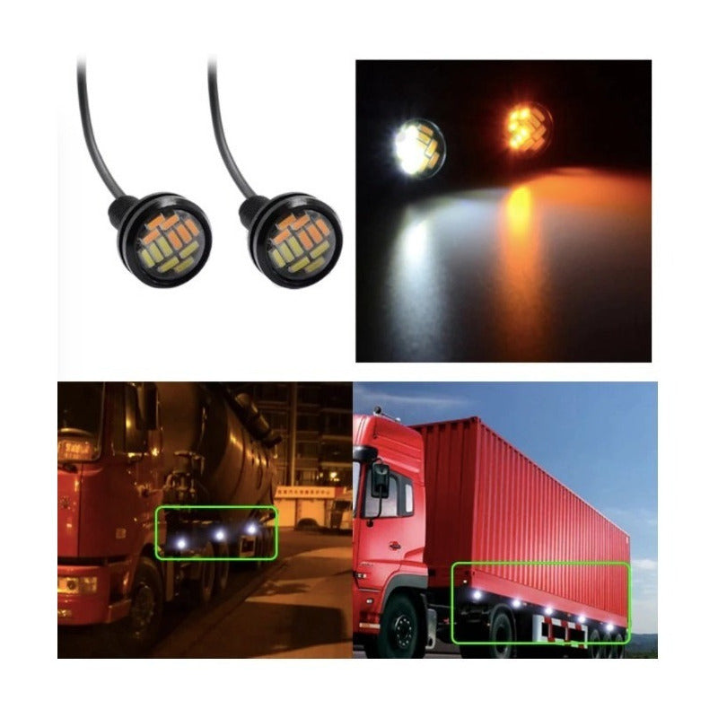 Ojo De Aguila Led Jetta Audi Bmw Faro Doble Color 12 Led 4pz - Eurotruck Mexico