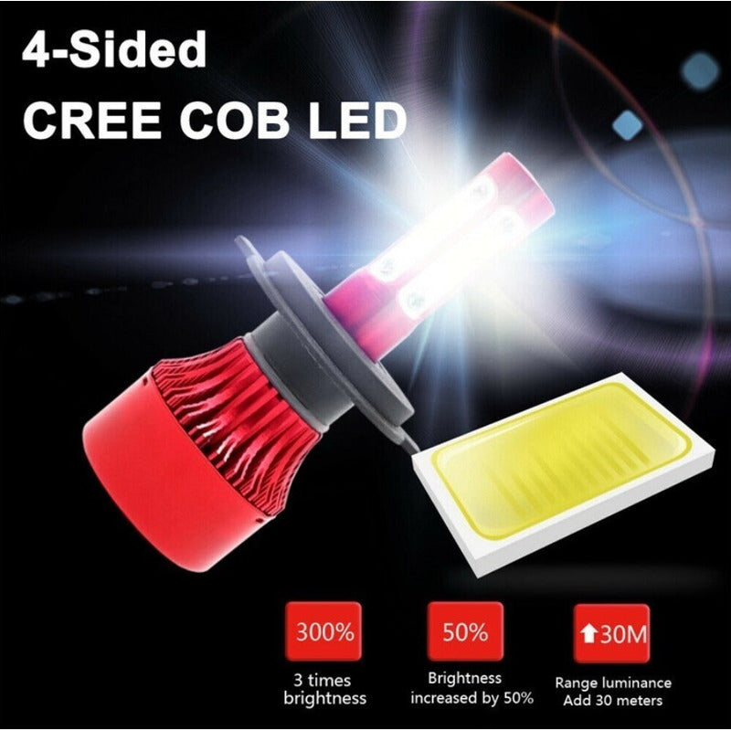 Kit Led 2 Piezas Focos Led H7 H4 9007 X7 4 Lados 8 Mil Lumen