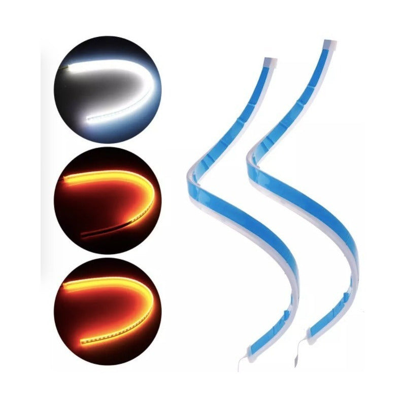 1 Par Tira Faro Audi Secuencial 60cm Jetta Vw Bmw Otros Autos Universal Drl - Eurotruck Mexico