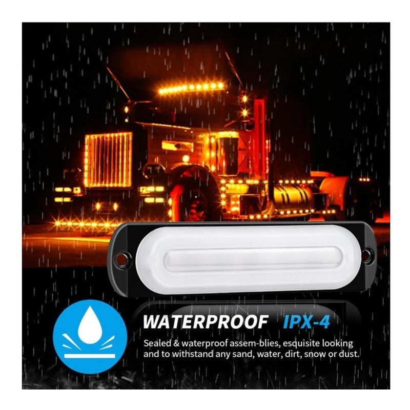 1 Lateral Barra Estrobo Escolta Patrulla Estilo Gel 6 Leds