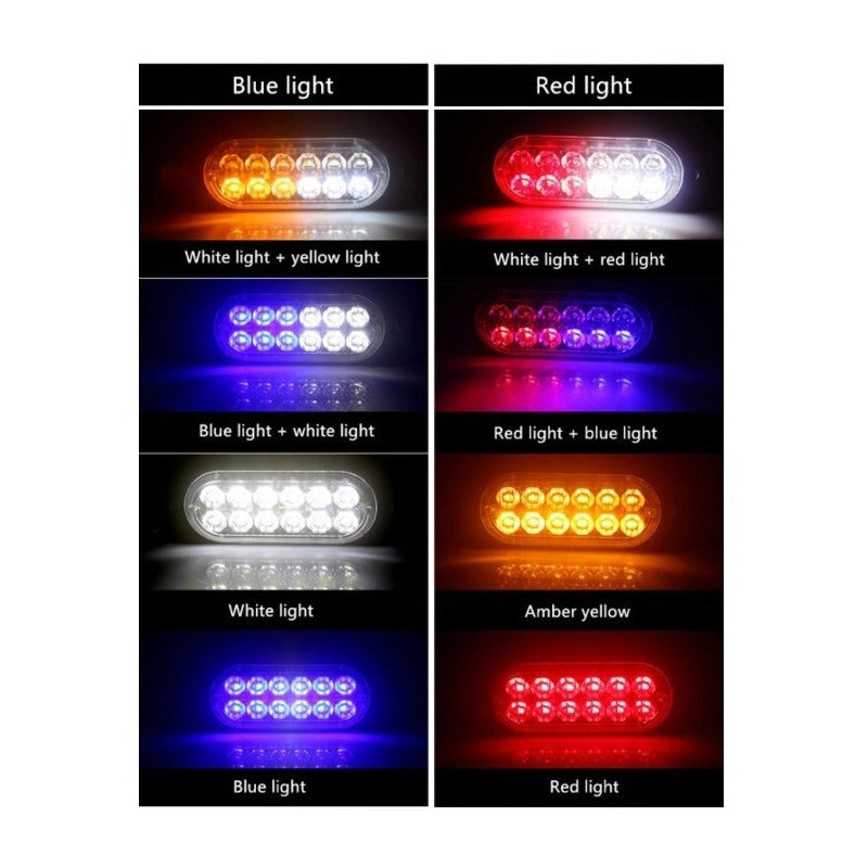 Lateral Faro 12 Led 4pz Barra Estrobo Patrulla 16 Funciones Multicolor
