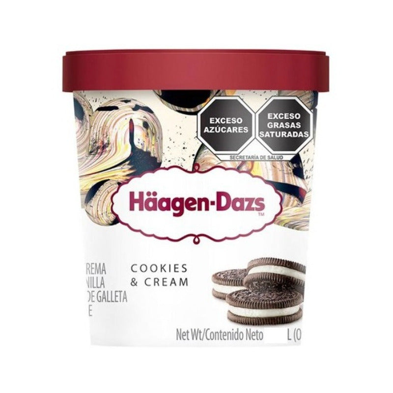 Helado Cremoso Cookies & Cream Haagen-dazs Sabor Vainilla - Eurotruck Mexico