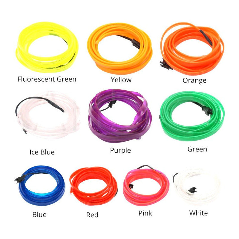Tira Led Neon Luminoso 2*2m Cable Usb 5v Auto Jetta Vw Audi - Eurotruck Mexico