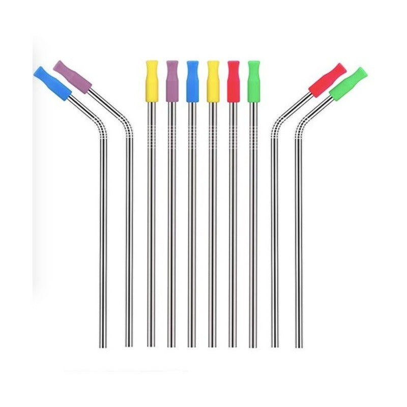 30 Boquillas Silicona Para Popotes 6mm Acero Inoxidable Colores Surtidos - Eurotruck Mexico