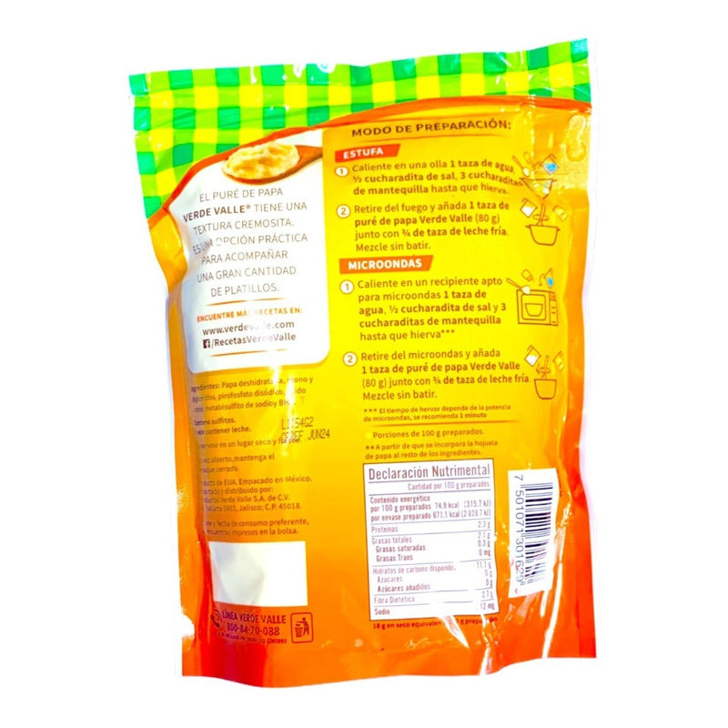 Pure De Papa Verde Valle 160 Gr Muy Cremosito - Eurotruck Mexico