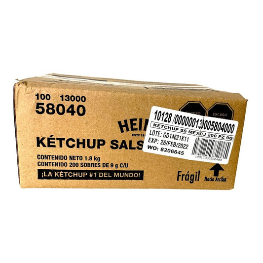 Salsa Catsup Heinz Ketchup 200 Sobres De 9 Gr - Eurotruck Mexico