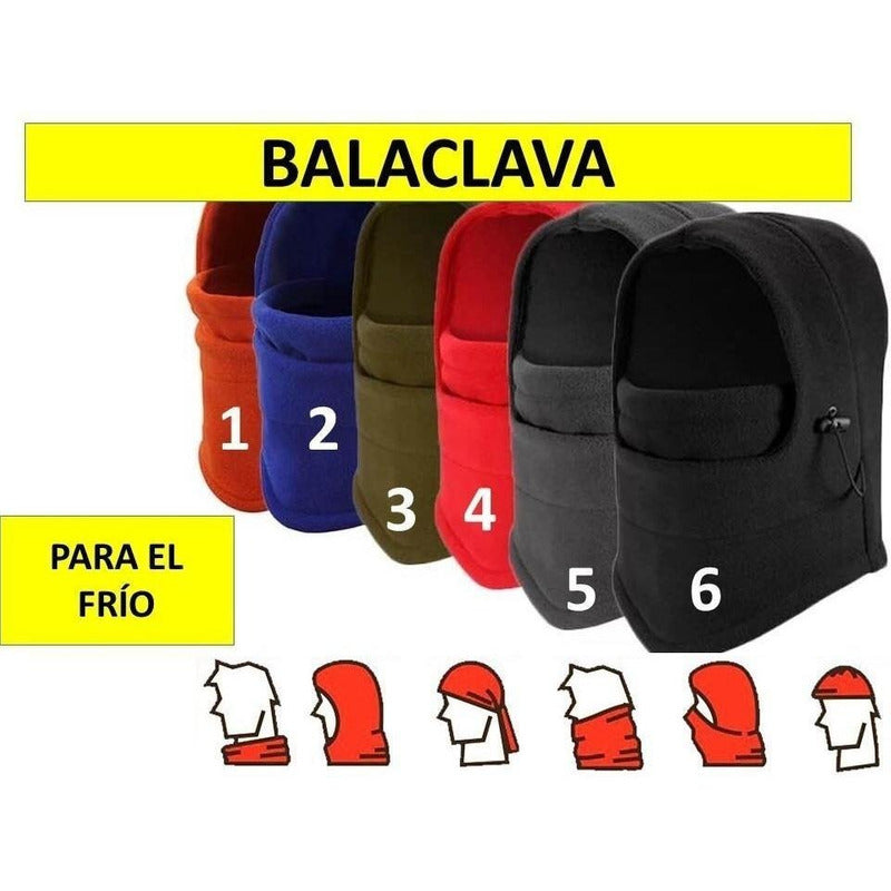 Mascara Termica Balaclava Frio Bufanda Moto Gorro 10 Pieza Multicolor Balaclava - Eurotruck Mexico