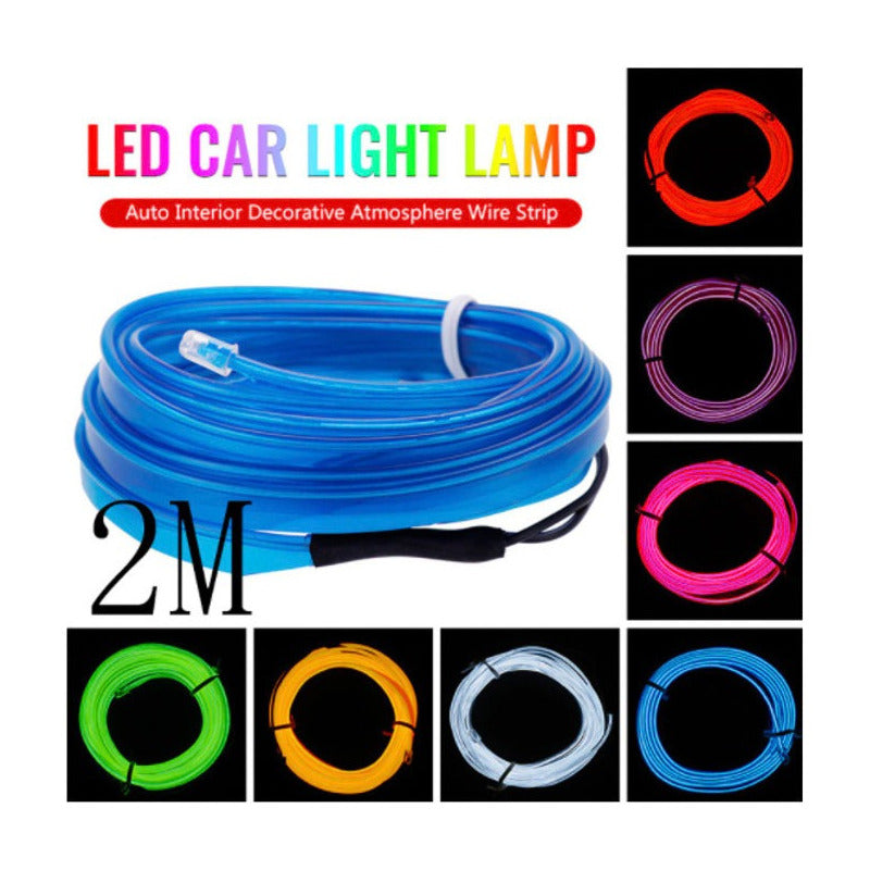 Tira Led Neon Luminoso 2*2m Cable Usb 5v Auto Jetta Vw Audi - Eurotruck Mexico