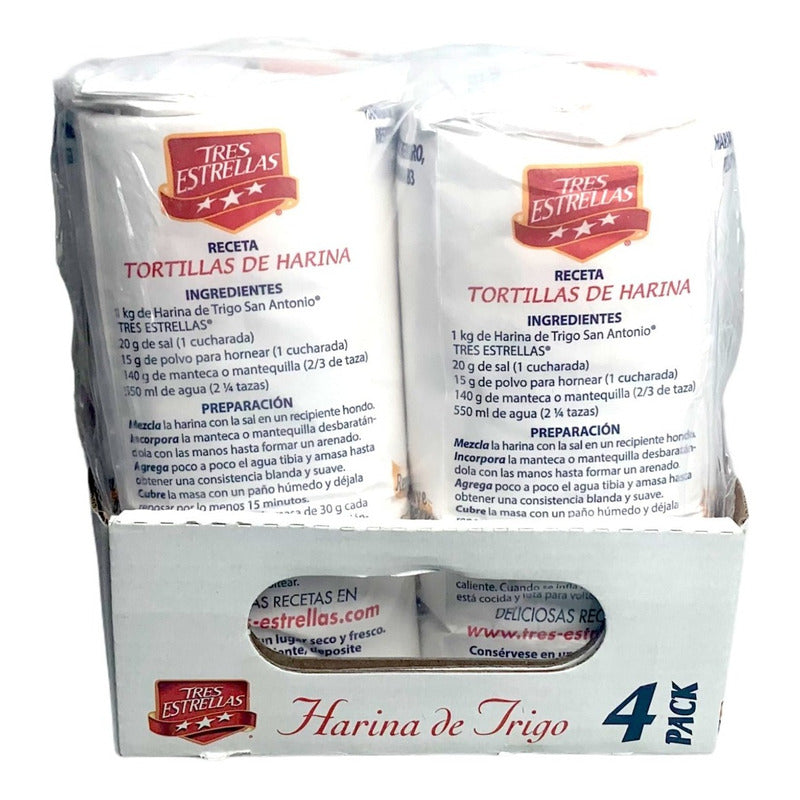 Harina De Trigo 3 Estrellas San Antonio 1kg Paquete De 4 Pzs - Eurotruck Mexico