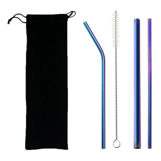 1 Bolsa Terciopelo Para Popote 27cm X 7cm  Reusable Negro