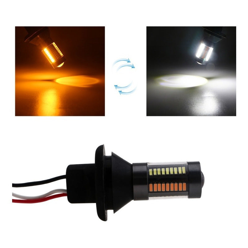 2 Focos Kit X5 Led Auto Moto 2 Colores Estrobo H4 H7  A Elegir Blanco - Eurotruck Mexico