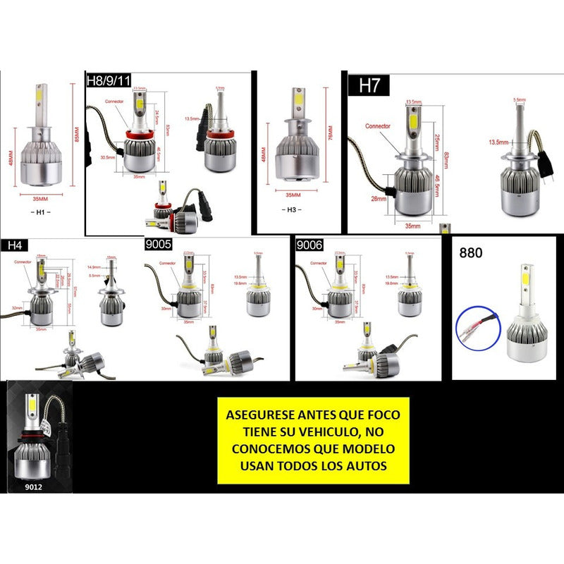 Kit Led 2 Piezas Focos Led H7 H4 9005 9006 Jetta Moto C6 Led - Eurotruck Mexico