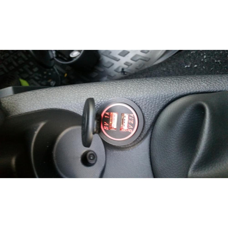 Cargador Usb Doble Led Moto Auto Celular Carga Rapida 50pz Blanco