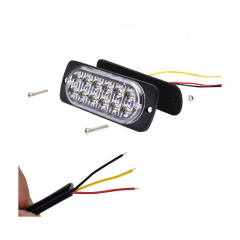 1 Lateral Faro 12 Led Barra Estrobo Patrulla 16 Funciones - Eurotruck Mexico