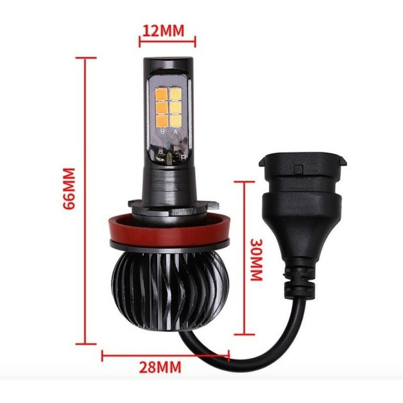 2 Focos Kit X5 Led Auto Moto 2 Colores Estrobo H4 H7  A Elegir Blanco - Eurotruck Mexico