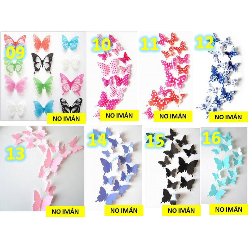 Mariposa Pared Refrigeracion Decoracion Con Sin Iman Pegar 1 Paquete De 12 Piezas Verde Oscuro