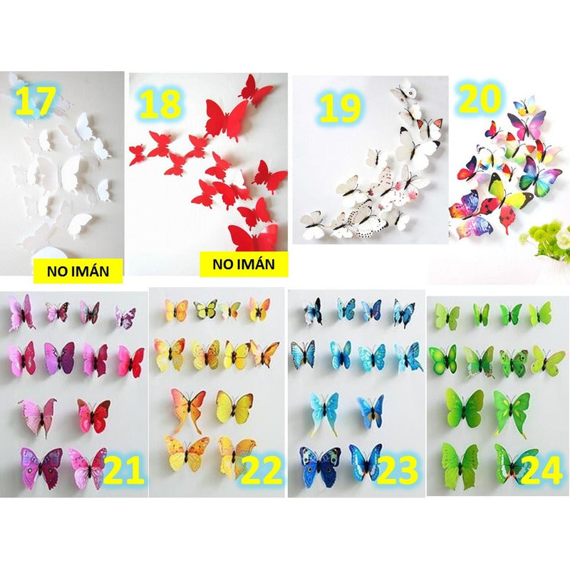 Mariposa Pared Refrigeracion Decoracion Con Sin Iman Pegar 1 Paquete De 12 Piezas Verde Oscuro
